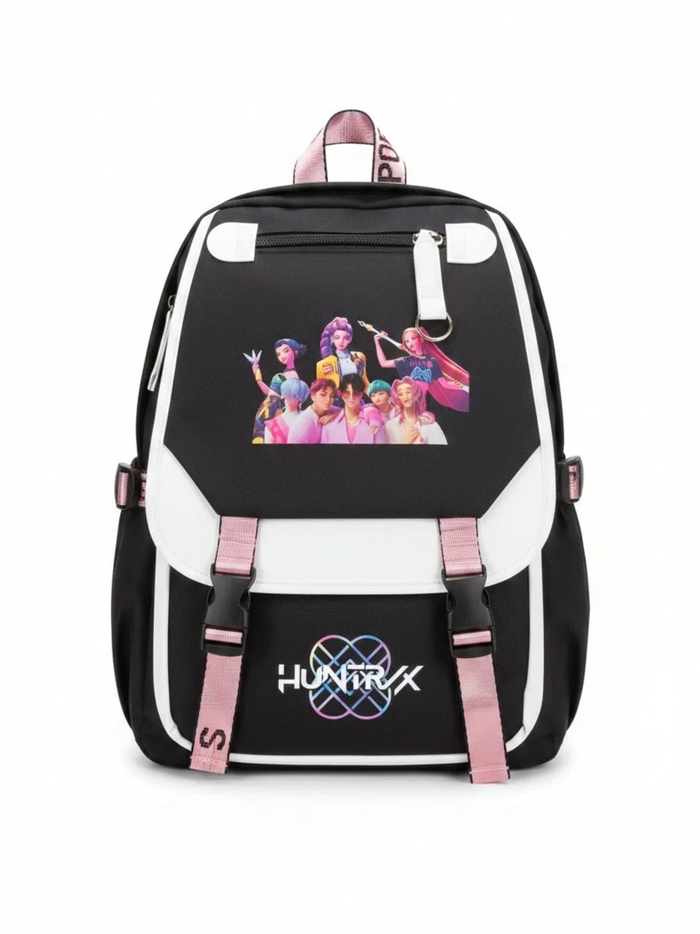 Demon Hunter Girl Black & Pink Graphic Compact Backpack - Unbranded